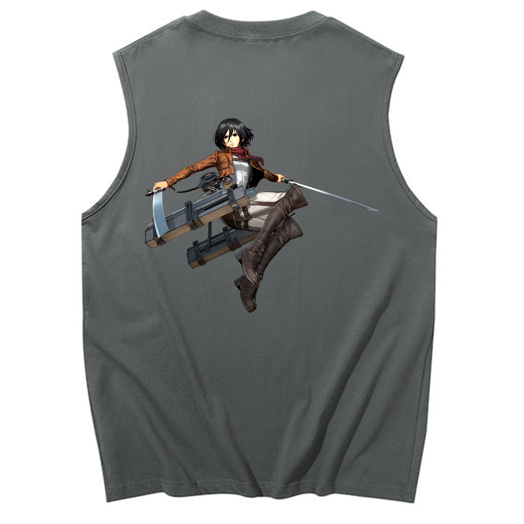 （画像用） 進撃の巨人 ミカサ·アッカーマン Attack on Titan Mikasa Ackerman コットン100％タンクトップ（背面プリント）